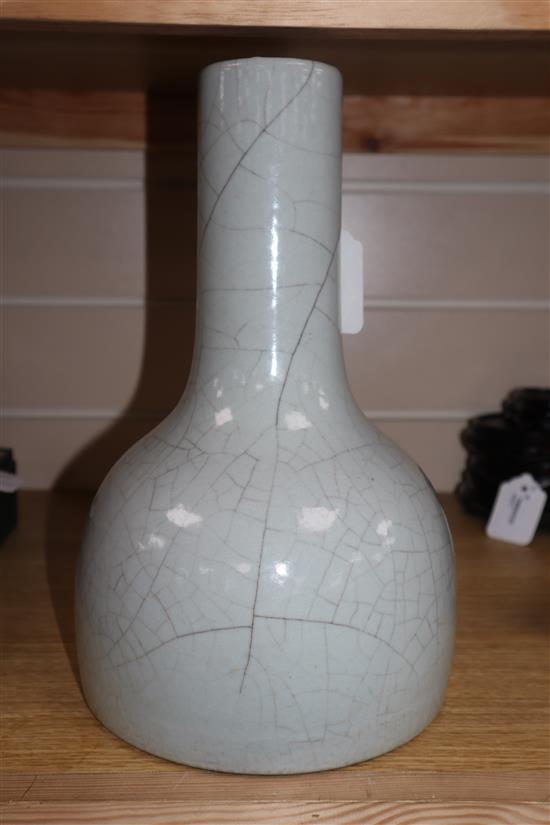 A grey crackleglaze vase H.30cm